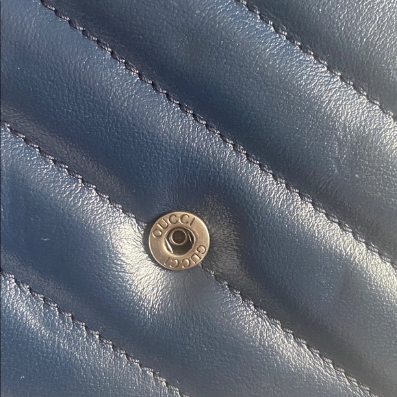 Elegant Navy Blue Quilted Shoulder Bag - Picture 12 of 12